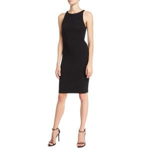 Emporio Armani Black Sleeveless Rounded Neckline Midi Sheath Office Work Dress